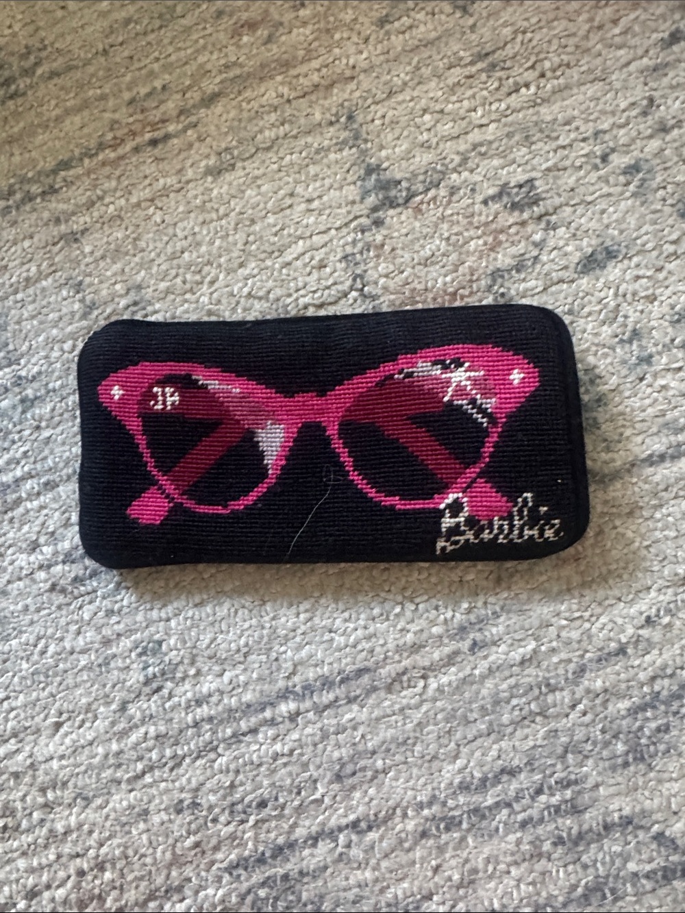 Johnathan Adler Barbie Black and Hot Pink Sunglasses Pouch